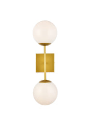 Elegant Lighting - LD2358BR - Two Light Wall Sconce - Neri - Brass and White