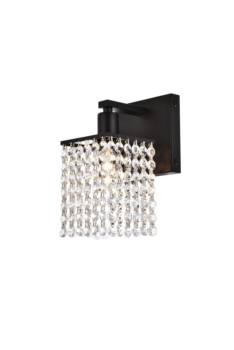 Elegant Lighting - LD7006BK - One Light Bath - Phineas - Black and Clear