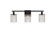 Elegant Lighting - LD7010BK - Three Light Bath - Phineas - Black and Clear