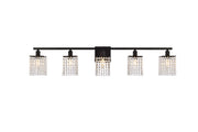 Elegant Lighting - LD7014BK - Five Light Bath - Phineas - Black and Clear