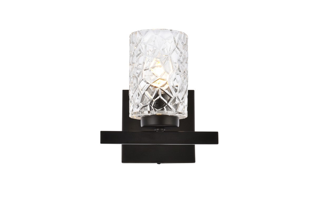 Elegant Lighting - LD7025W7BK - One Light Bath - Cassie - Black and Clear Shade