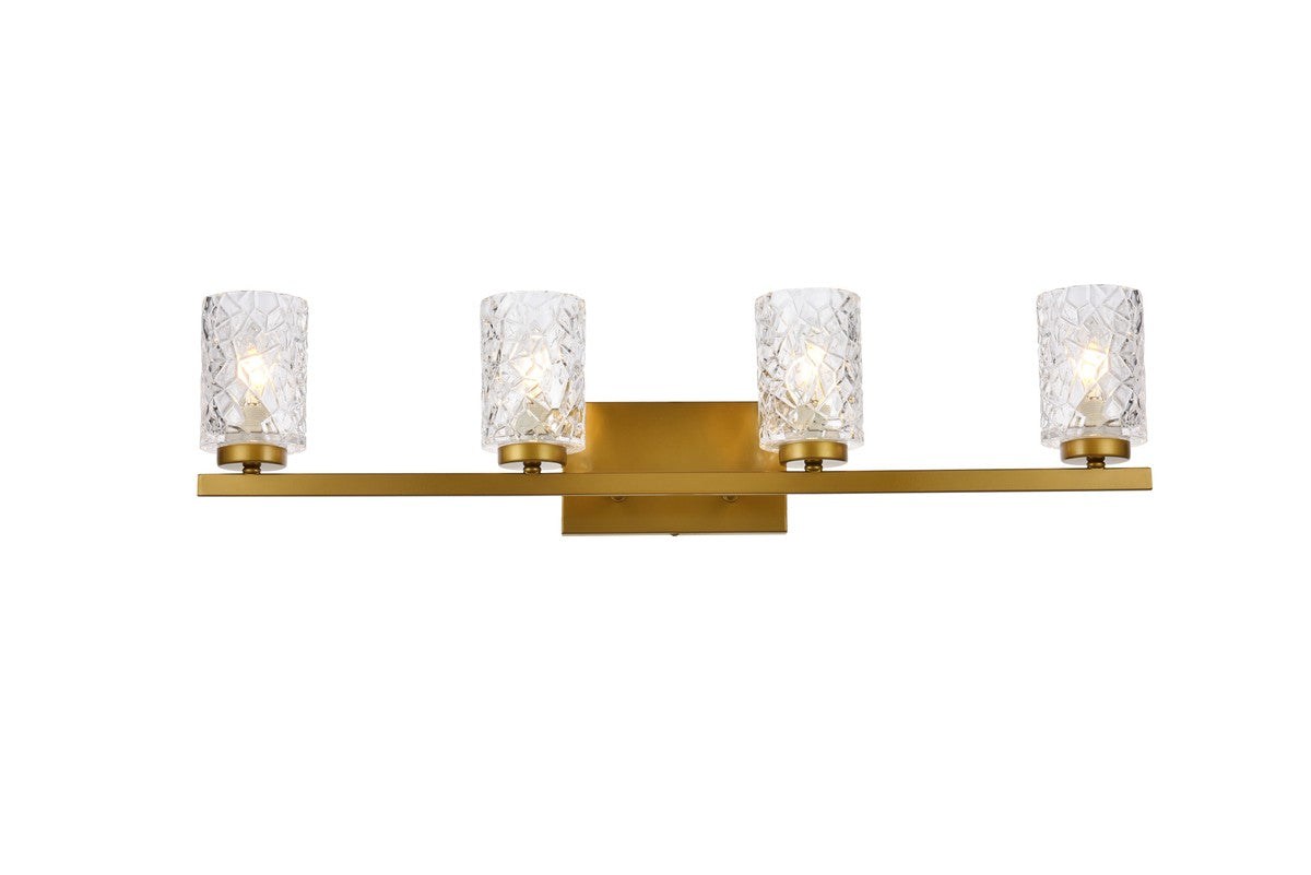 Elegant Lighting - LD7028W32BR - Four Light Bath - Cassie - Brass and Clear Shade