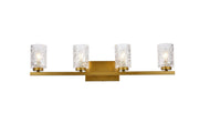 Elegant Lighting - LD7028W32BR - Four Light Bath - Cassie - Brass and Clear Shade