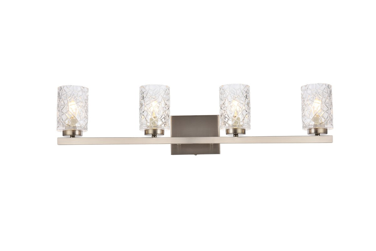 Elegant Lighting - LD7028W32SN - Four Light Bath - Cassie - satin nickel and Clear Shade