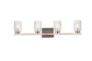 Elegant Lighting - LD7028W32SN - Four Light Bath - Cassie - satin nickel and Clear Shade
