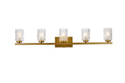 Elegant Lighting - LD7029W41BR - Five Light Bath - Cassie - Brass and Clear Shade