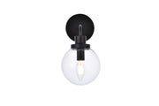 Elegant Lighting - LD7031W8BK - One Light Bath - Hanson - Black and Clear Shade