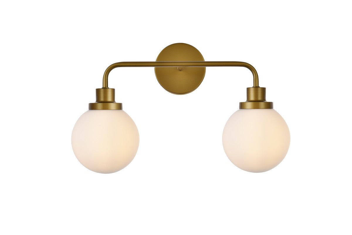 Elegant Lighting - LD7032W19BR - Two Light Bath - Hanson - Brass and Frosted Shade