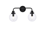 Elegant Lighting - LD7033W19BK - Two Light Bath - Hanson - Black and Clear Shade