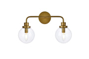 Elegant Lighting - LD7033W19BR - Two Light Bath - Hanson - Brass and Clear Shade