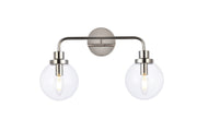 Elegant Lighting - LD7033W19PN - Two Light Bath - Hanson - polished nickel and Clear Shade