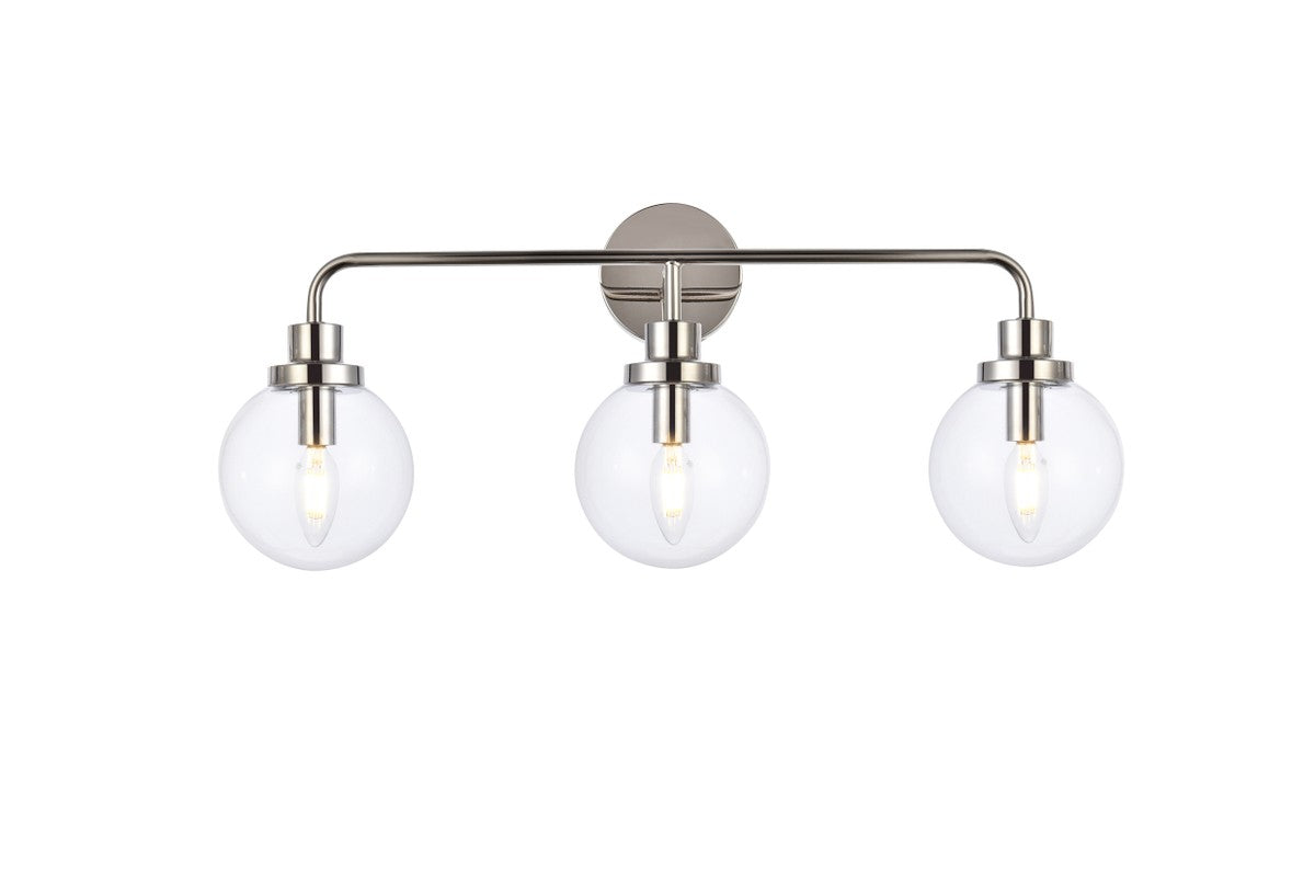 Elegant Lighting - LD7035W28PN - Three Light Bath - Hanson - polished nickel and Clear Shade