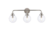 Elegant Lighting - LD7035W28PN - Three Light Bath - Hanson - polished nickel and Clear Shade