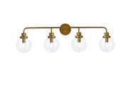Elegant Lighting - LD7037W38BR - Four Light Bath - Hanson - Brass and Clear Shade