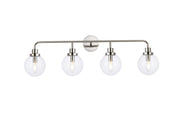 Elegant Lighting - LD7037W38PN - Four Light Bath - Hanson - polished nickel and Clear Shade