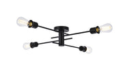 Elegant Lighting - LD7050F26BK - Four Light Flush Mount - Xavier - Black