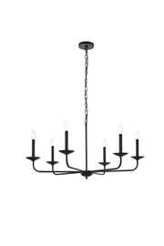 Elegant Lighting - LD812D36BK - Six Light Pendant - Cohen - black