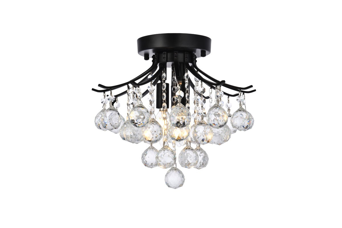 Elegant Lighting - V8000F12BK/RC - Three Light Flush Mount - Toureg - Black and Clear