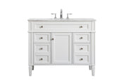 Elegant Lighting - VF12542WH - Single Bathroom Vanity - Park Avenue - white