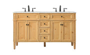 Elegant Lighting - VF12560DNW - Double Bathroom Vanity - Park Avenue - natural wood