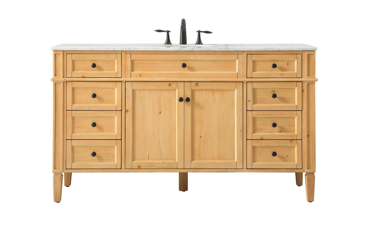 Elegant Lighting - VF12560NW - Single Bathroom Vanity - Park Avenue - natural wood