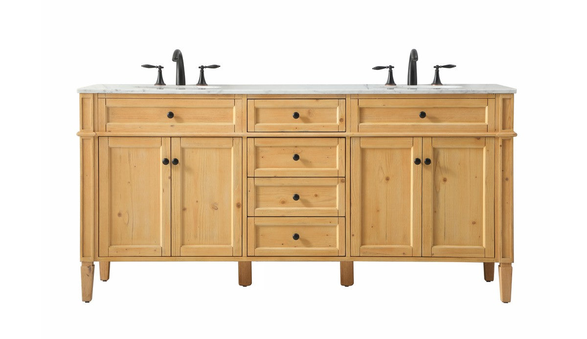Elegant Lighting - VF12572DNW - Double Bathroom Vanity - Park Avenue - natural wood