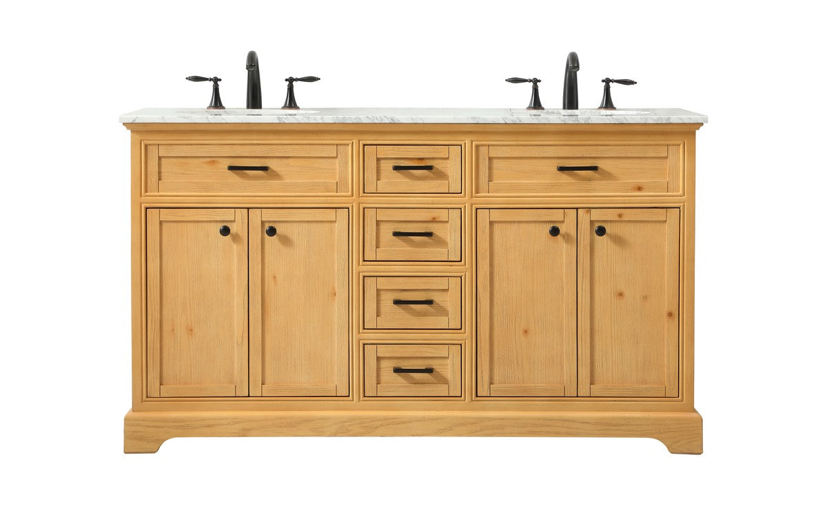 Elegant Lighting - VF15060DNW - Double Bathroom Vanity - Americana - natural wood