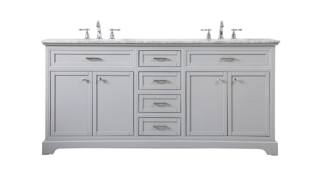Elegant Lighting - VF15072DGR - Double Bathroom Vanity - Americana - grey