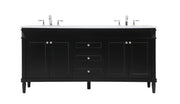 Elegant Lighting - VF31872DBK - Double Bathroom Vanity - Bennett - Black