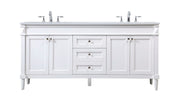 Elegant Lighting - VF31872DWH - Double Bathroom Vanity - Bennett - white