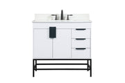 Elegant Lighting - VF48836MWH-BS - Single Bathroom Vanity - Eugene - white