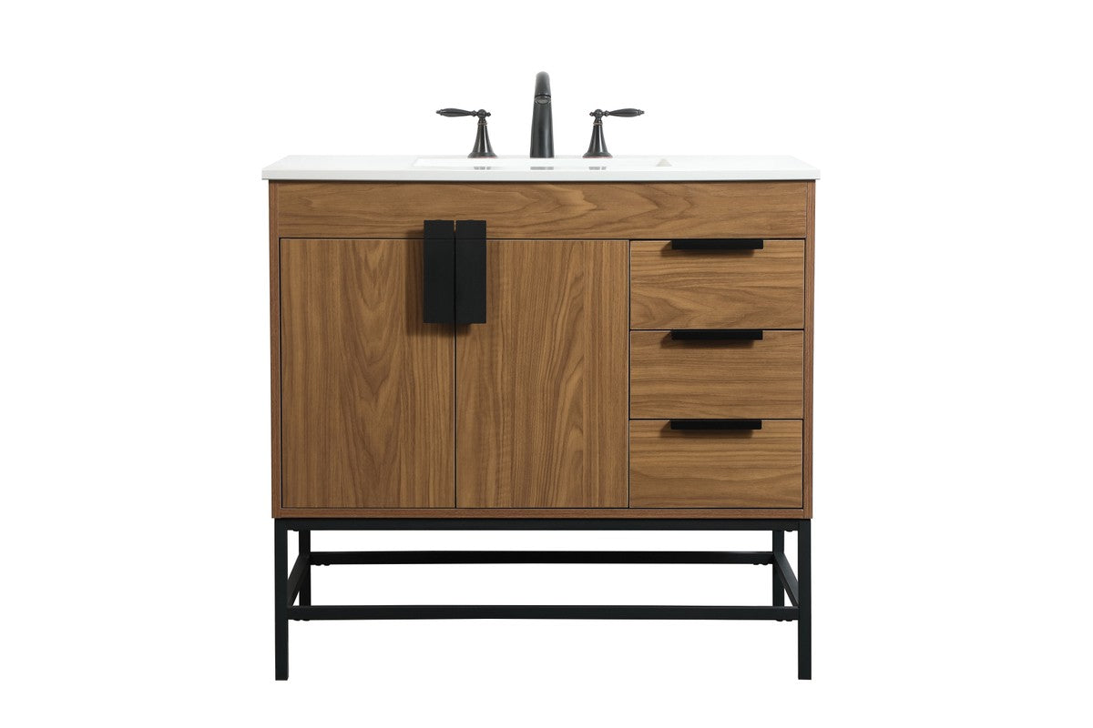 Elegant Lighting - VF48836WB - Single Bathroom Vanity - Eugene - walnut brown