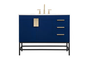 Elegant Lighting - VF48842MBL - Single Bathroom Vanity - Eugene - Blue