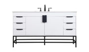 Elegant Lighting - VF48860MWH - Single Bathroom Vanity - Eugene - white