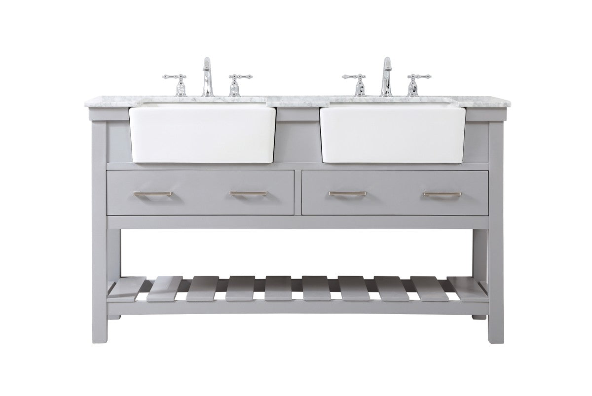 Elegant Lighting - VF60160DGR - Double Bathroom Vanity - Clement - grey