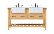 Elegant Lighting - VF60160DNW - Double Bathroom Vanity - Clement - natural wood