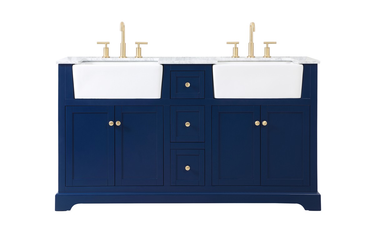 Elegant Lighting - VF60260DBL - Double Bathroom Vanity - Franklin - blue