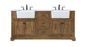 Elegant Lighting - VF60272DDW - Double Bathroom Vanity - Franklin - driftwood