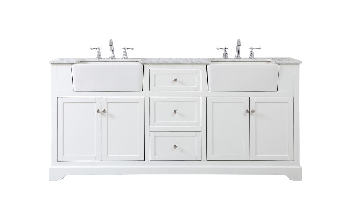 Elegant Lighting - VF60272DWH - Double Bathroom Vanity - Franklin - white