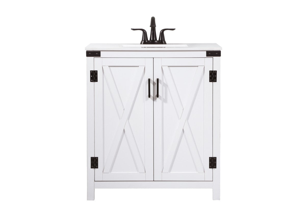 Elegant Lighting - VF90230WH - Single Bathroom Vanity - Grant - white