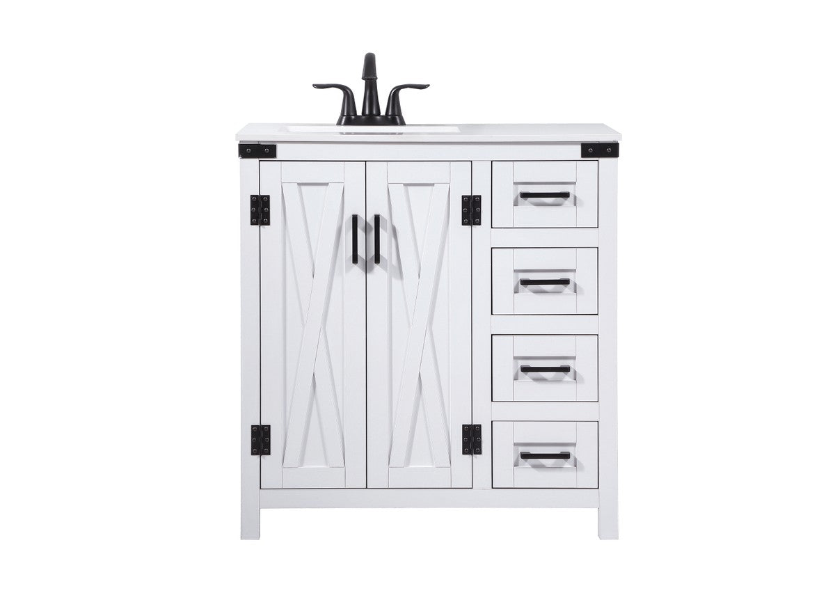 Elegant Lighting - VF90232WH - Single Bathroom Vanity - Grant - white