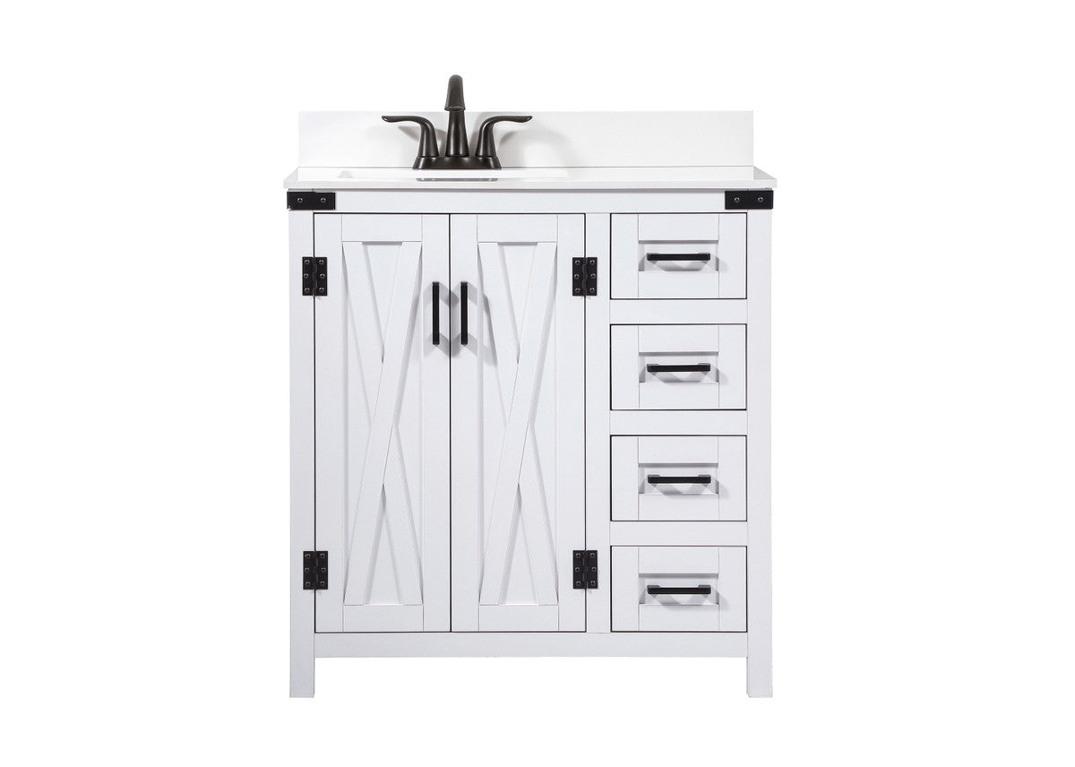 Elegant Lighting - VF90232WH-BS - Single Bathroom Vanity - Grant - white