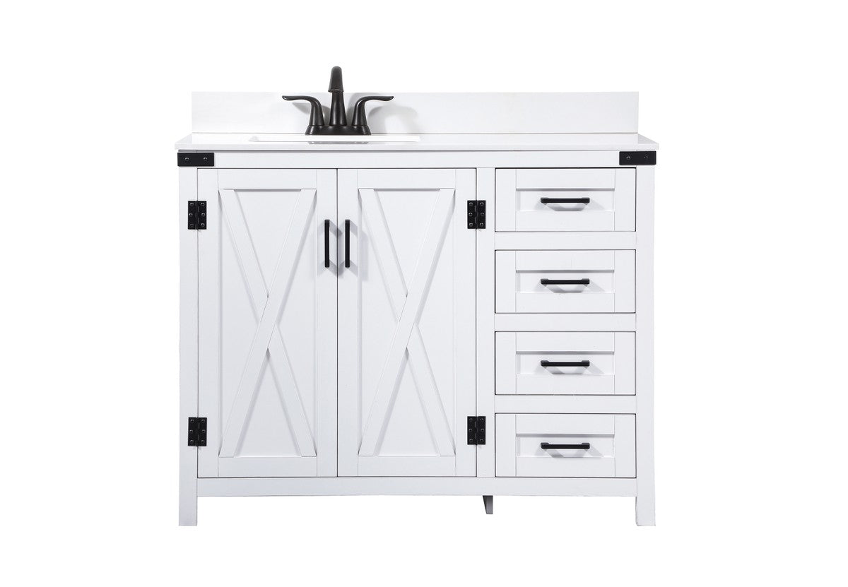 Elegant Lighting - VF90242WH-BS - Single Bathroom Vanity - Grant - white