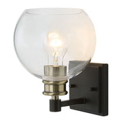 Uttermost - 22552 - One Light Wall Sconce - Kent - Black & Plated Antique Brass