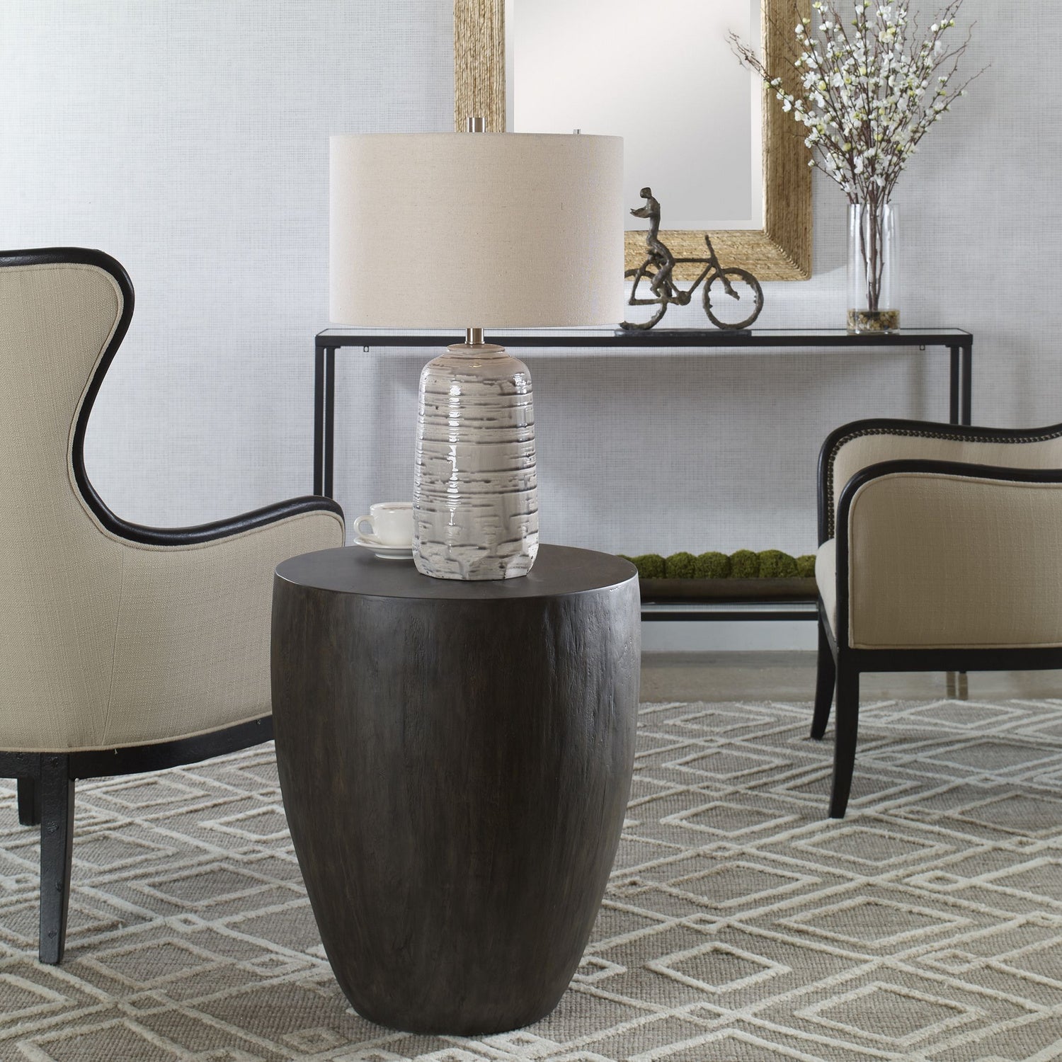 Uttermost - 25189 - End Table - Lark - Textured Aged Walnut