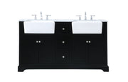 Elegant Lighting - VF60260DBK - Double Bathroom Vanity - Franklin - black