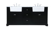 Elegant Lighting - VF60272DBK - Double Bathroom Vanity - Franklin - black