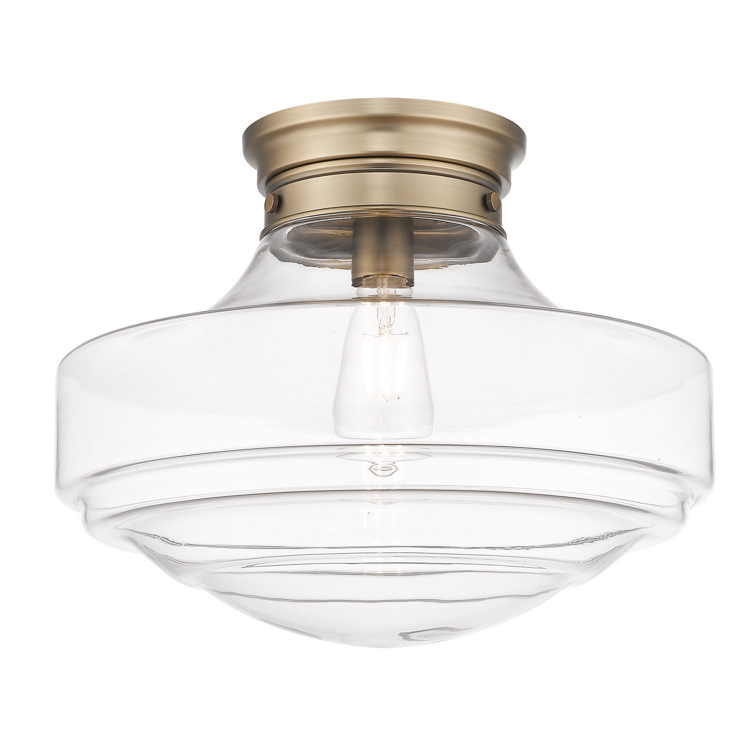 Golden - 0508-LSF MBS-CLR - One Light Semi-Flush Mount - Ingalls - Modern Brass