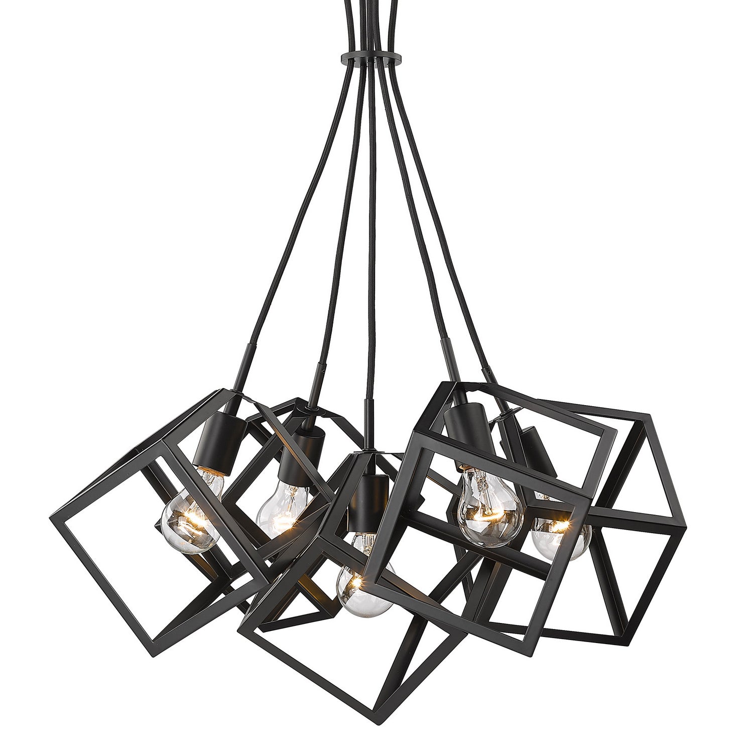 Golden - 2086-5P BLK - Five Light Pendant - Cassio - Matte Black