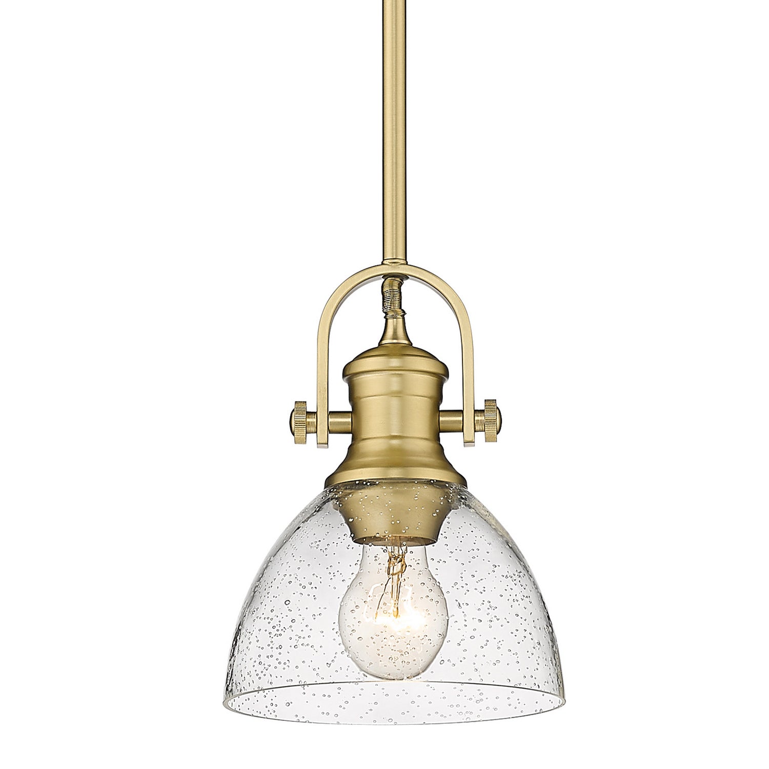 Golden - 3118-M1L BCB-SD - One Light Mini Pendant - Hines - Brushed Champagne Brass